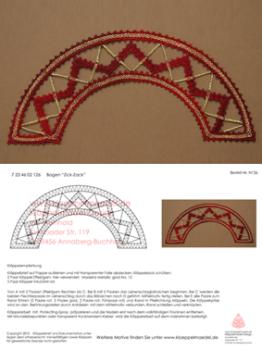 126 Klöppelbrief Klöppeleinsatz „Zick-Zack“ für Lichterbogen